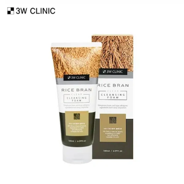 3W Clinic Rice Bran Clear Cleansing Foam – 180ml